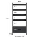 Ver imagem 3 de Estante de Livros 100% MDF 81CMX183CM 2 Gavetas e 4 Prateleiras Elvis Preto
