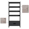 Estante Para Livros 100% MDF Com 2 Gavetas e 4 Prateleiras Elvis  - 8