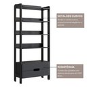 Ver imagem 7 de Estante de Livros 100% MDF 81CMX183CM 2 Gavetas e 4 Prateleiras Elvis Preto