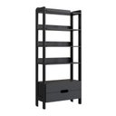 Ver imagem 2 de Estante de Livros 100% MDF 81CMX183CM 2 Gavetas e 4 Prateleiras Elvis Preto