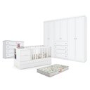Ver imagem 1 de Quarto de Bebê Americano 6 Portas Com berço Americano Multifuncional Formare Branco Acetinado – Mati