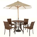 Ver imagem 1 de Kit 4 Cadeiras Fibra Argila Mesa Marrom E Bege