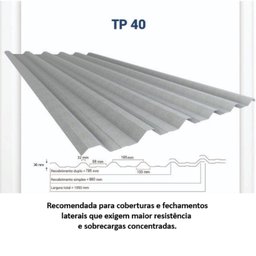 Telha Trapezoidal Galvanizada em Galvalume Aluzinco 160cm x 98cm - 10 unidades - 4