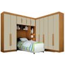 Conjunto Guarda Roupa Modulado Orion Cinamomo Off White Solteiro 11 Portas 9 Gavetas Leifer Móveis - 1