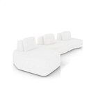 Ver imagem 2 de Sofá 3 Lugares Orgânico com Chaise e 2 Módulos Berlim Bouclê Off White K01 - D’Rossi