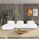 Ver imagem 1 de Sofá 3 Lugares Orgânico com Chaise e 2 Módulos Berlim Bouclê Off White K01 - D’Rossi