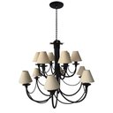 Ver imagem 5 de Pendente de Ferro para Iluminação com Cúpulas de Algodão 2 Andares Libertas Rosas