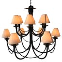 Ver imagem 1 de Pendente de Ferro para Iluminação com Cúpulas de Algodão 2 Andares Libertas Rosas