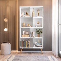 Estante para Livros Retrô com 4 Nichos Removíveis 180cmx90cm Atlas Yescasa - 4