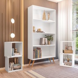 Estante para Livros Retrô com 4 Nichos Removíveis 180cmx90cm Atlas Yescasa - 6