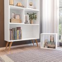 Ver imagem 7 de Estante para Livros Retrô com 4 Nichos Removíveis 180cmx90cm Atlas Yescasa