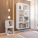 Ver imagem 5 de Estante para Livros Retrô com 4 Nichos Removíveis 180cmx90cm Atlas Yescasa