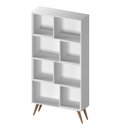 Ver imagem 2 de Estante para Livros Retrô com 4 Nichos Removíveis 180cmx90cm Atlas Yescasa