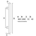 Ver imagem 2 de Puxador para Porta Il4050 - Polido - 1000x800mm