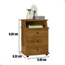 Ver imagem 3 de Criado Mesa de Cabeceira com 3 Gaveta e Nicho Luxo:freijó