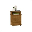 Ver imagem 1 de Criado Mesa de Cabeceira com 3 Gaveta e Nicho Luxo:freijó