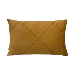 Capa para Almofada Drapeada em Veludo Retangular 60x40 Mostarda - 1
