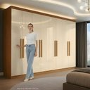Ver imagem 4 de Guarda Roupa Casal 8 Portas 4 Gavetas Paris Espresso Móveis Off White/Cinamomo