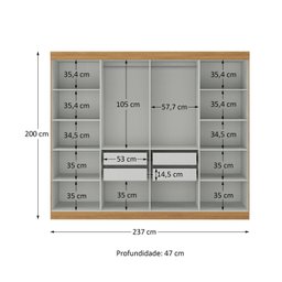 Guarda-Roupa Paris 8 Portas 200x237x47cm - 7