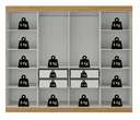 Ver mais imagens de Guarda Roupa Casal 8 Portas 4 Gavetas Paris Espresso Móveis Off White/Cinamomo