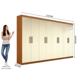 Guarda Roupa Casal 8 Portas 4 Gavetas Paris Espresso Móveis - 3