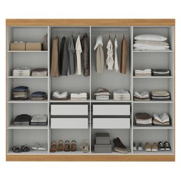 Guarda Roupa Casal 8 Portas 4 Gavetas Paris Espresso Móveis - 4