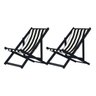 Conjunto 2 Espreguiçadeiras Preguiçosa Dobrável sem Braço Black em Madeira Maciça com Tecido Móveis  - 1
