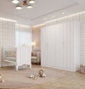 Ver imagem 1 de Conjunto Quarto de Bebê 1 Berço Alegria 1GUARDA Roupas 4 Portas 4 Gavetas Espresso Móveis Branco