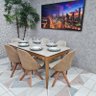 Sala de Jantar Mesa Addar com 6 Cadeiras Dilly Giratórias - 1