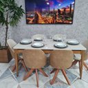 Ver imagem 4 de Sala de Jantar Mesa Addar com 6 Cadeiras Dilly Giratórias