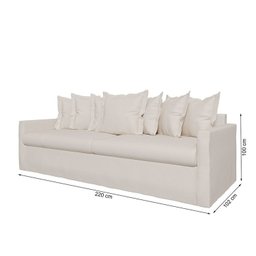 Sofá 4 Lugares com Capa 100% Removível e Lavável Enseada 220cm - 3