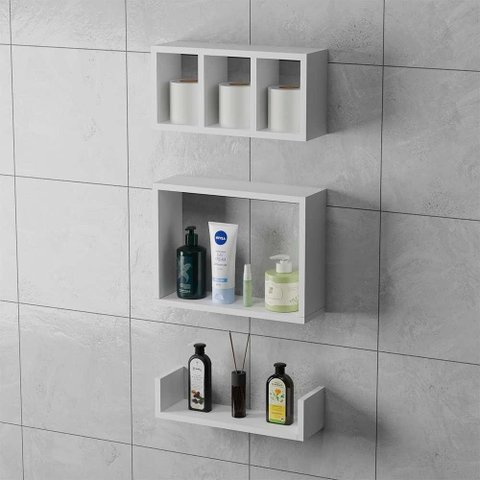 Kit 3 Nicho Banheiro, Sala, Cozinha 100%MDF