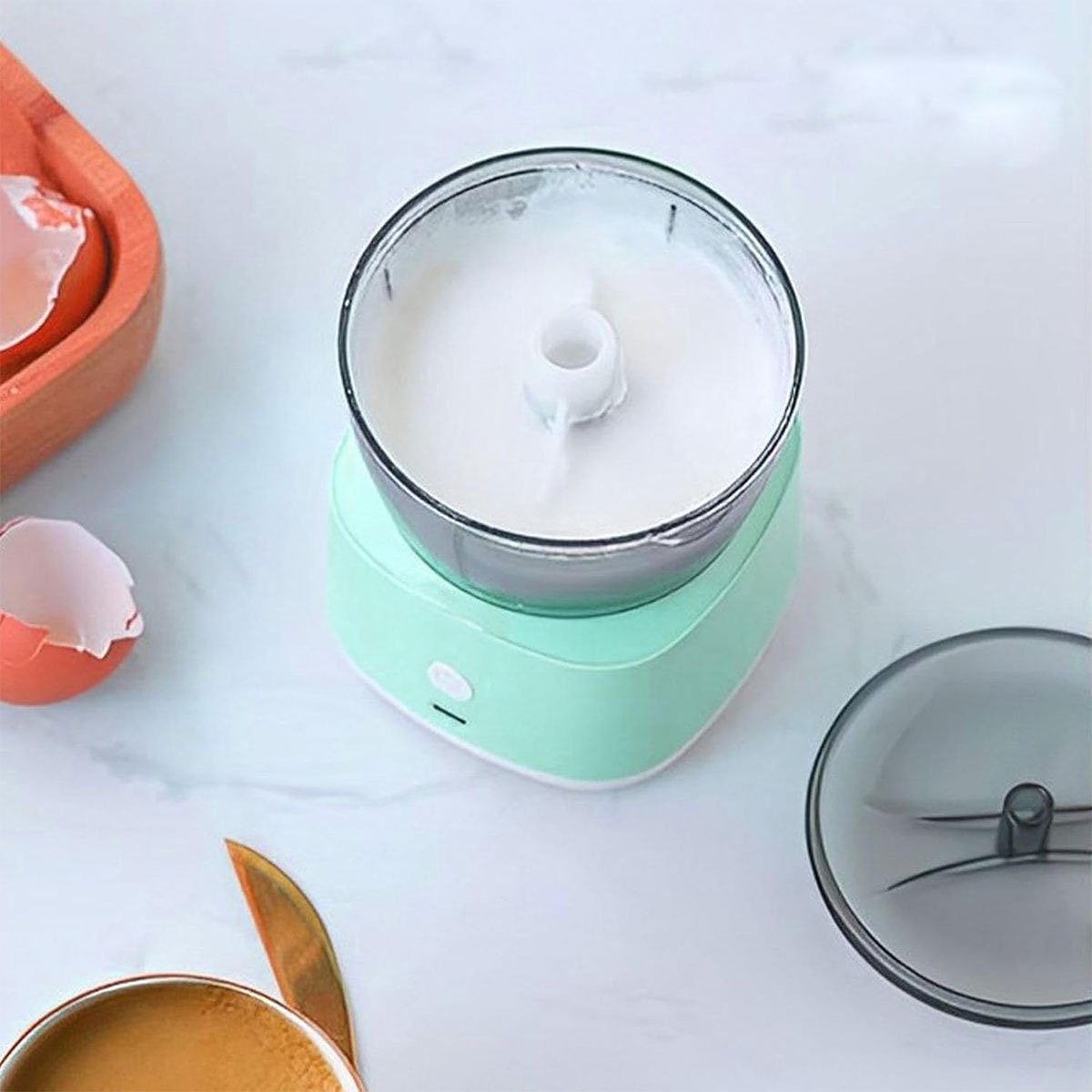 Mini Processador de Alimentos 2 em 1 Eletrico Bateria Recarregavel Usb sem Fio Triturador Cebola Alh - 4