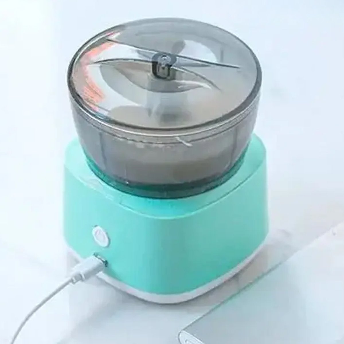 Mini Processador de Alimentos 2 em 1 Eletrico Bateria Recarregavel Usb sem Fio Triturador Cebola Alh - 6