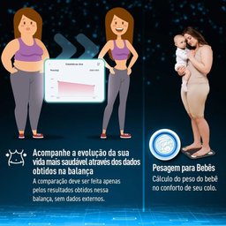 Balança Digital Corporal Bioimpedância Bluetooth App - 6