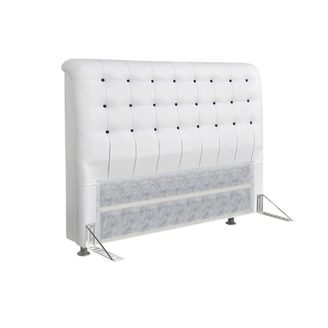Cabeceira Cama Box Estofada Queen Queen Dama Courano Branco/Preto - Simbal
