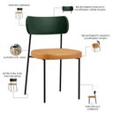 Ver imagem 4 de Kit 04 Cadeiras para Sala de Jantar Melina L02 Facto Verde Musgo Couríssimo Whisky - Lyam Decor