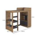Ver imagem 4 de Cama Alta Multifuncional Solteiro Infantil/Juvenil com Estante E Escrivaninha 80 Amsterdam