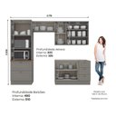 Ver imagem 4 de Cozinha Modulada Compacta 04 Peças 100% MDF com Torre Quente Aéreo com Portas de Vidro Americana