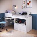 Ver imagem 2 de Cama Alta Multifuncional Solteiro Infantil/Juvenil com Estação De Trabalho 80 Jacarta