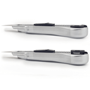 Ver imagem 4 de Kit 2 Estilete 18x100mm de Metal e Plástico Largo Com Reservatório Para Lâminas Trava de Segurança +