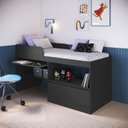 Ver imagem 2 de Cama Alta Multifuncional Solteiro Infantil/Juvenil com Estação De Trabalho 80 Jacarta