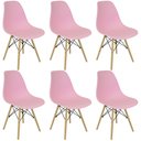 Ver imagem 1 de Kit 6 Cadeiras Charles Eames Eiffel Wood Design Rosa
