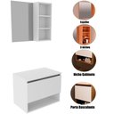 Ver imagem 2 de Kit Gabinete e Espelheira de Banheiro 60 Cm Valente Branco