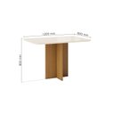 Ver imagem 3 de Mesa de Jantar 4 Lugares 120cm Tampo MDF e Vidro Canto Arredondado Lana