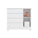 Ver imagem 4 de Cômoda Sapateira Infantil 4 Gavetas 1 Porta Doce Sonho Mdf: Branco