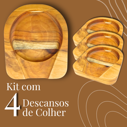 Descanso de Talher para Mesa Kit com 4 de Madeira - 5