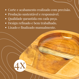 Descanso de Talher para Mesa Kit com 4 de Madeira - 7