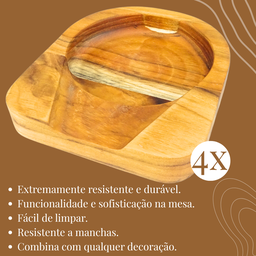 Descanso de Talher para Mesa Kit com 4 de Madeira - 6