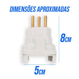 Kit 4 Pino Adaptador para Tomada 3 Pino Bipolar 10a 250v Cor:branco - 3